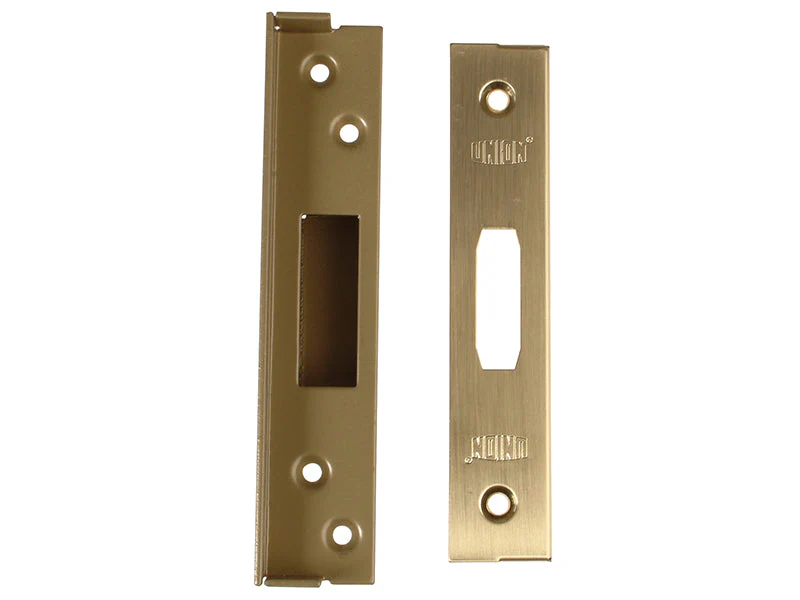 UNION  StrongBOLT 2100 Mortice Deadlock Rebate Kit 13mm Polished Brass Box