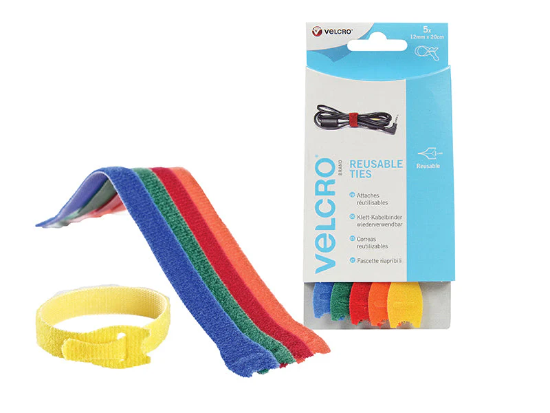 VELCRO® Brand  VELCRO® Brand ONE-WRAP® Reusable Ties (5) 12mm x 20cm Multi-Colour