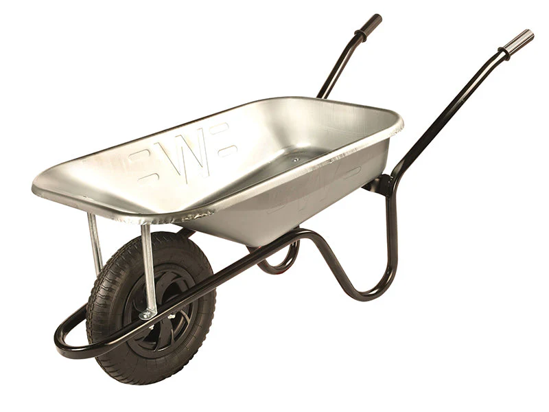 Walsall 85L Galvanised Heavy-Duty Builder's Wheelbarrow