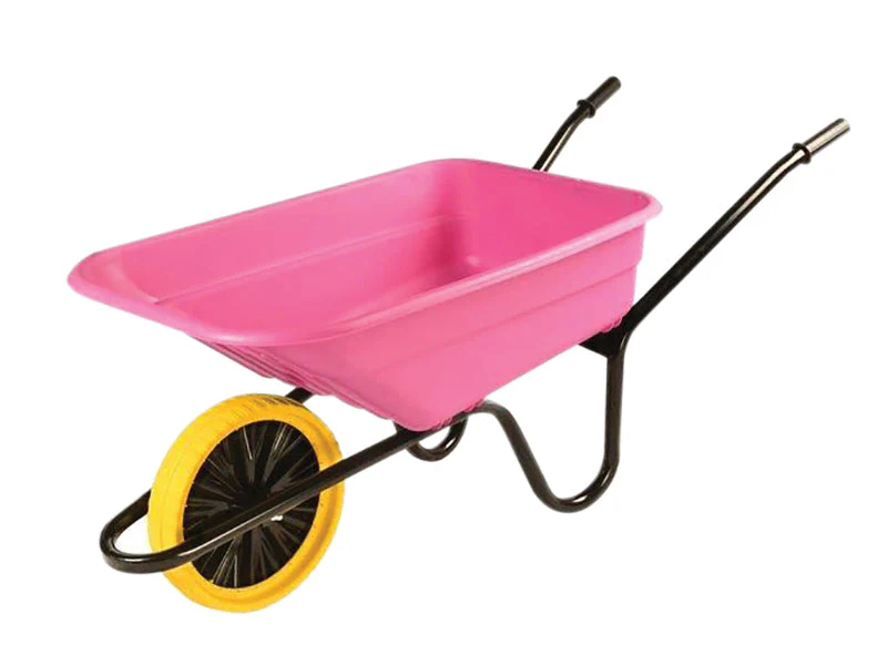 Walsall  90L Pink Polypropylene Wheelbarrow - Puncture Proof