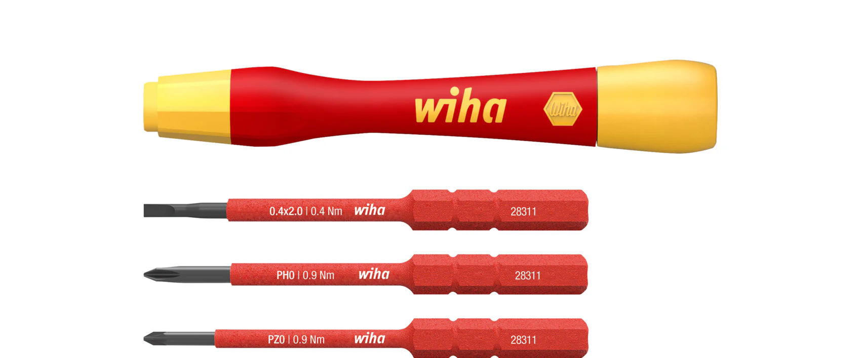 Wiha PicoFinish® slimVario® electric Fine Screwdriver Set, 4 Piece