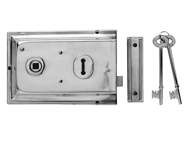 Yale Locks P334 Rim Lock Chrome Finish 156 x 104mm Visi
