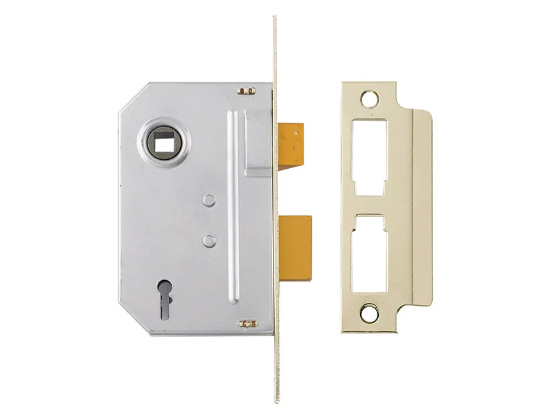Yale Locks PM320 3 Lever Mortice Sashlock Polished Brass 65mm 2.5in